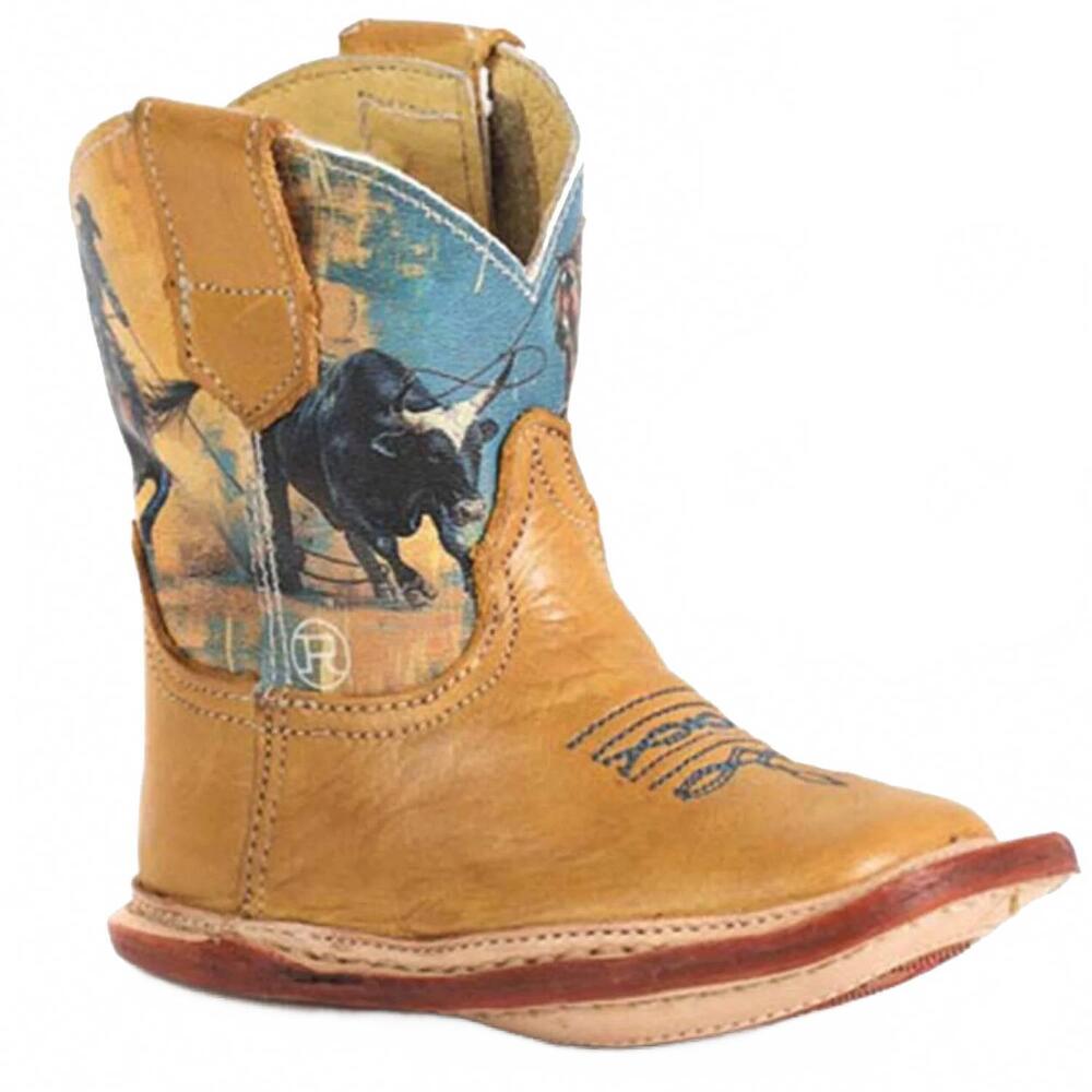 NEW ROPER boys cowbabies team roping western boot in tan